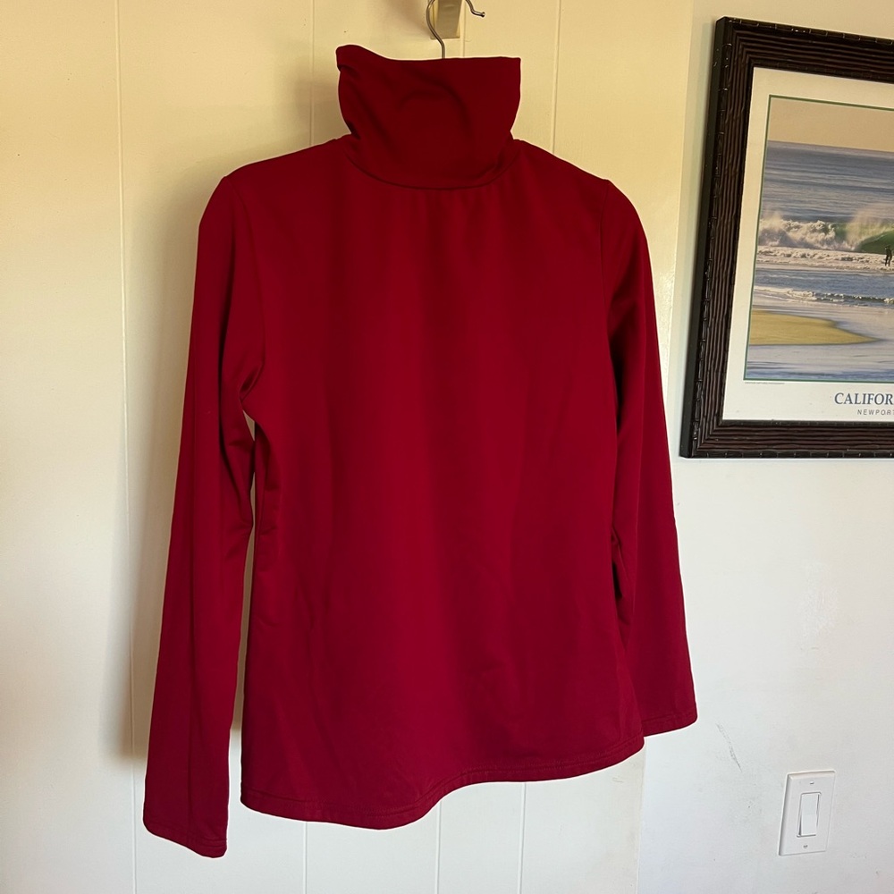 Red Turtleneck Long Sleeve Top